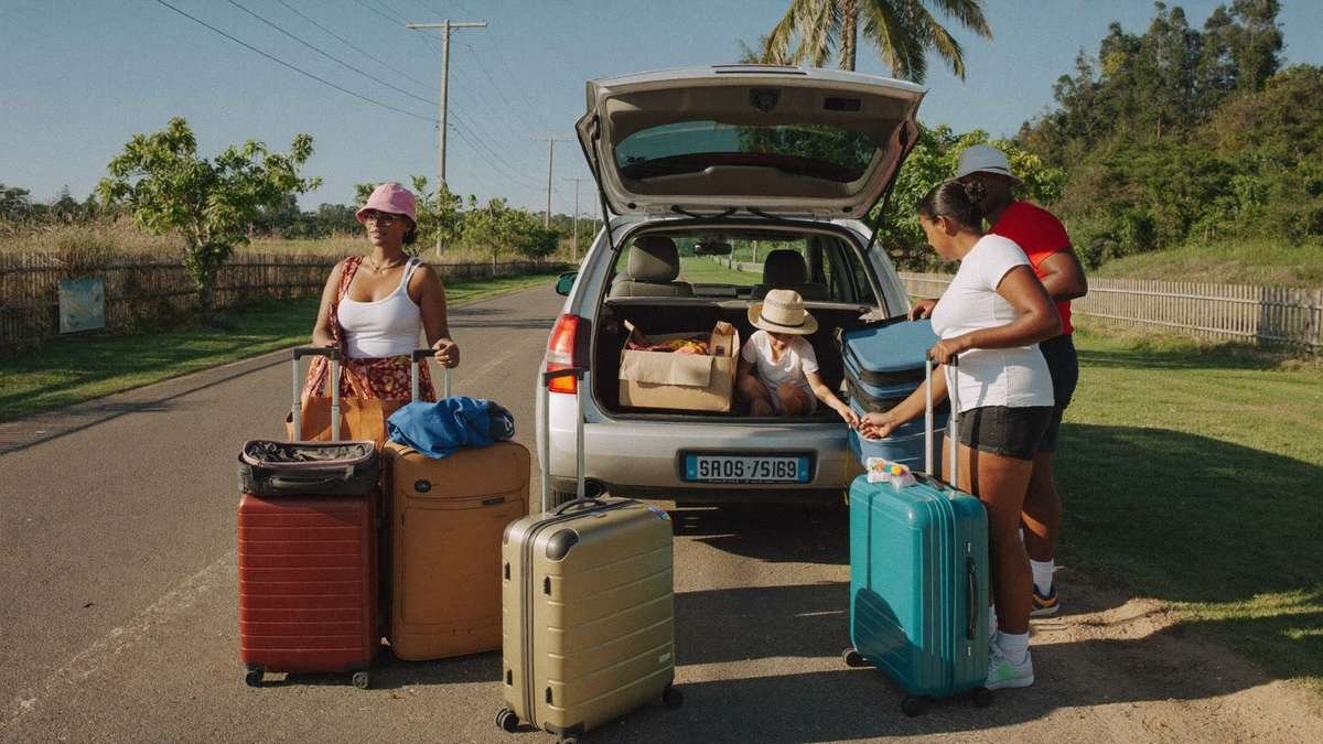 Família arrumando malas para viagem de feriado