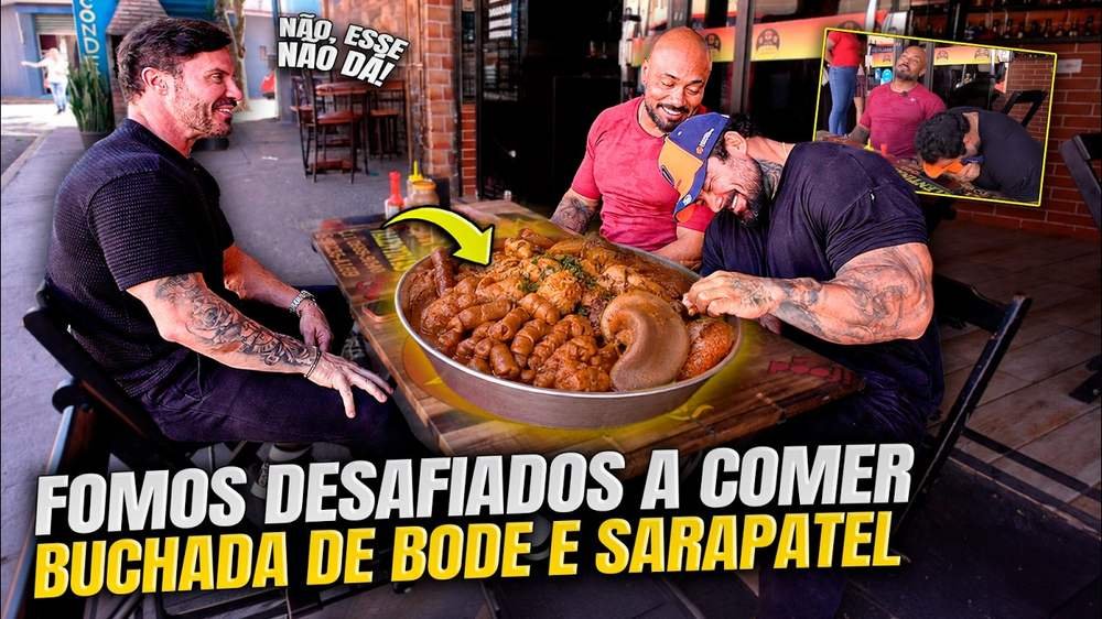 Miniatura do vídeo do desafio de comer buchada de bode e sarapatel